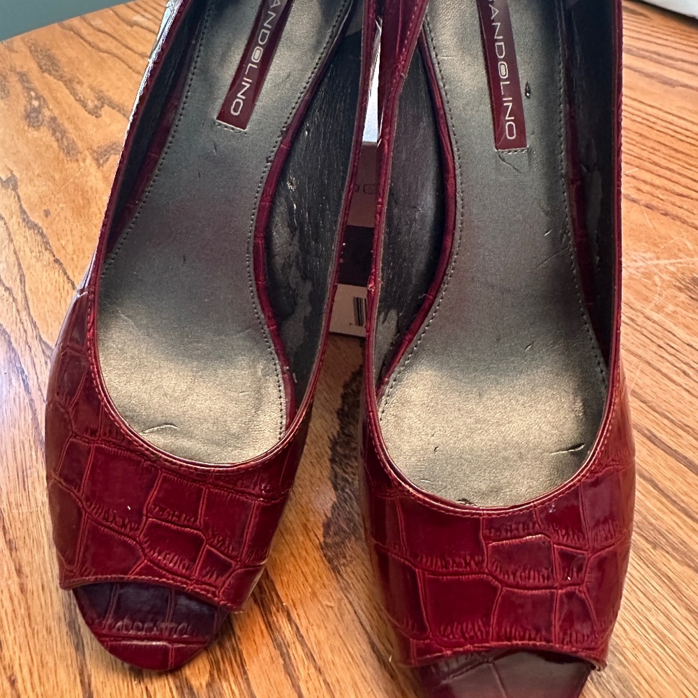 Open Toe Red Pumps